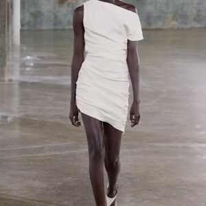 ZARA Elegant Off-Shoulder White Dress